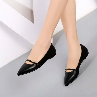 HERMES Shallow mouth flat shoes Women--001